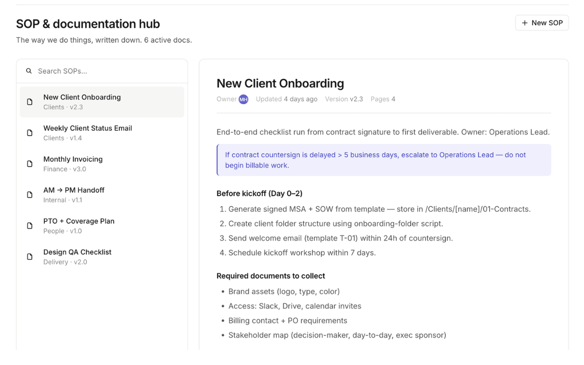 Client Onboarding Dashboard screenshot
